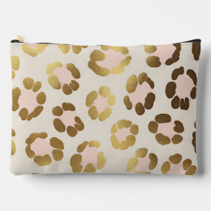 Goud en pastelroze luipaardprint chic dier etui