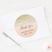 Goud en Perzik Waterverf Ronde Stickers (Envelop)