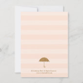 Goud en perzikenparaplu en harten Vrijgezellenfees Kaart (Achterkant)