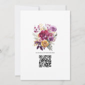 Goud en Pruim Wijn Bloemen Herfst Bruiloft Kaart (Achterkant)