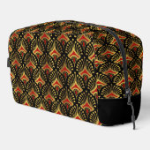 Goud en Rode Art Deco Patroon Monogram Duffle Ba Toilettasje (Rechterhoek)