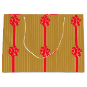 Goud en rode boog groot cadeauzakje (Voorkant)