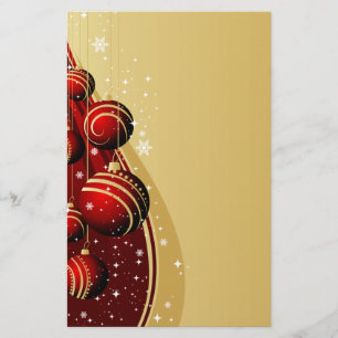 Goud en rode kerstballen briefpapier