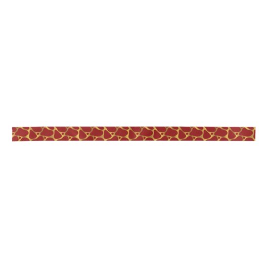 Goud en rood abstract girafpatroon lint (Voorkant)