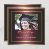 Goud en rood Afstuderen Kaart (Voorkant / Achterkant)