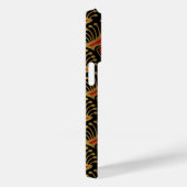 Goud en rood Art Deco-patroon op zwart Case-Mate iPhone Case (Achterkant / Rechts)