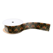 Goud en rood Art Deco-patroon op zwart Lint (Spoel)