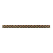 Goud en rood Art Deco-patroon op zwart Lint (Voorkant)