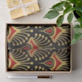 Goud en rood Art Deco-patroon op zwart Tissuepapier (Geschenk)