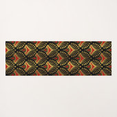 Goud en rood Art Deco-patroon op zwart Yogamat (Achterkant (horizontaal))