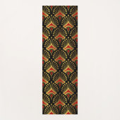 Goud en rood Art Deco-patroon op zwart Yogamat (Voorkant)