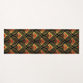 Goud en rood Art Deco-patroon op zwart Yogamat (Voorkant (horizontaal))