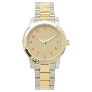 Goud en Rood Horloge