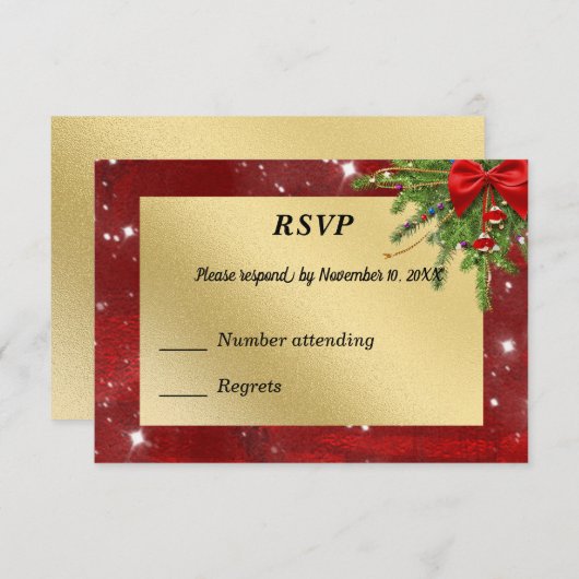Goud en rood Kerstfeest RSVP