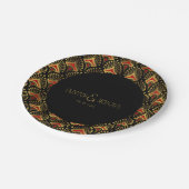 Goud en rood Kunstdecopatroon Papieren Borden Papieren Bordje (Gekanteld)