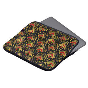 Goud en rood Kunstdecosium laptophoes Laptop Sleeve