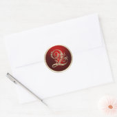 Goud en rood Monogram Q Envelope Seal Ronde Sticker (Envelop)