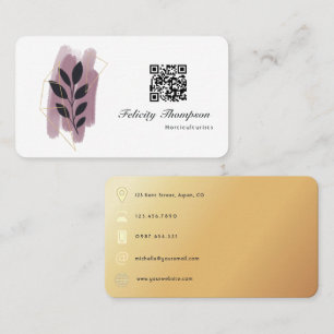 Goud en Rose Goud Kwaststreken QR Code Visitekaartje