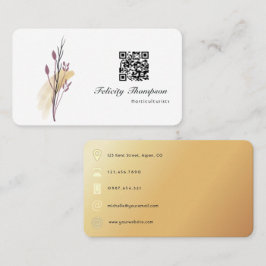 Goud en Rose Goud Kwaststreken QR-code Visitekaartje