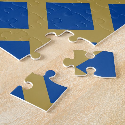 Goud en Royal Blue Lattice Legpuzzel (Zijkant)