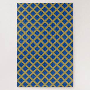 Goud en Royal Blue Lattice Legpuzzel