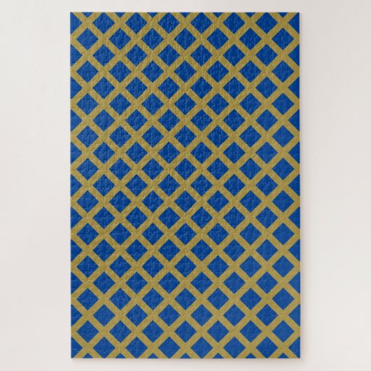 Goud en Royal Blue Lattice Legpuzzel (Verticaal)