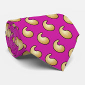 Goud en royal paarse paisley stropdas (Opgerold)