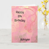 Goud en roze ballet 8e verjaardag Kaart (Gele Bloem)