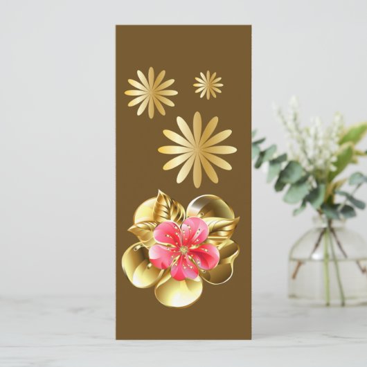 Goud en roze Bladwijzer (Staand voorkant)