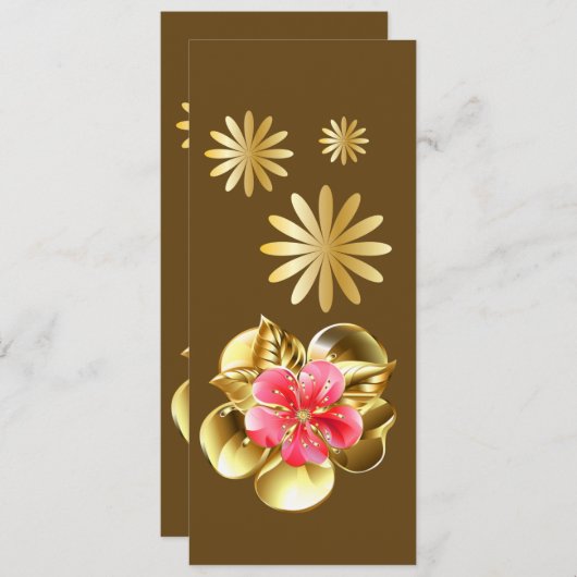 Goud en roze Bladwijzer (Voorkant / Achterkant)