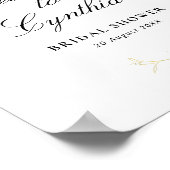 goud en roze bloem bord bruiloft feest welkom poster (Hoek)