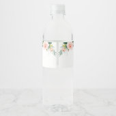 Goud en Roze Bloemige Bruidsmeisjesfeest  Waterfles Etiket (Achterkant)