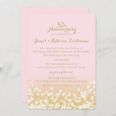 Goud en Roze Bohek 50ste Jubileum Kaart (Voorkant / Achterkant)