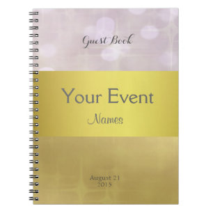 Goud en Roze Bokeh Guest Book Notitieboek