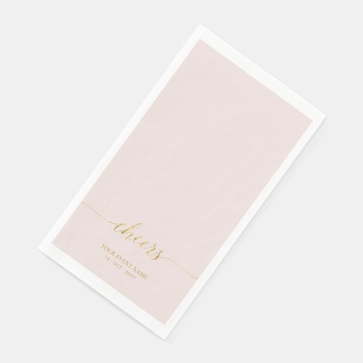 Goud en roze | Elegant Lettering Cheers Custom Servet (Hoek)