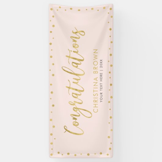 Goud en roze | Gefeliciteerd Partij, Event Banner (Verticaal)