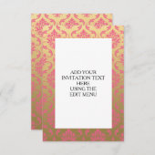Goud en roze Klassic Damask Kaart (Voorkant / Achterkant)