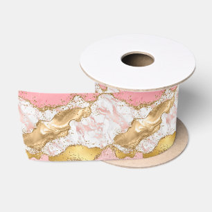 Goud en roze pailletten agaat lint