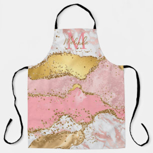 Goud en Roze Pailletten Agate Schort