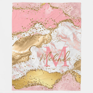 Goud en Roze Sequins Agaat Fleece Deken