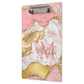 Goud en Roze Sequins Agaat Klembord (Links)