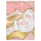 Goud en Roze Sequins Agaat Klembord (Achterkant)