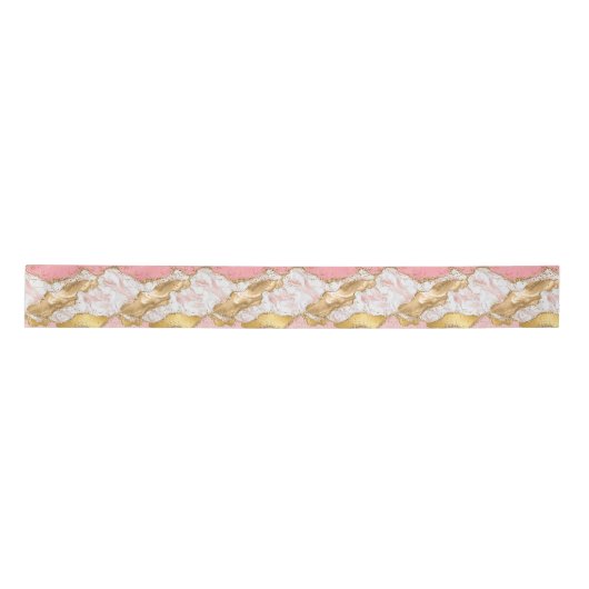 Goud en Roze Sequins Agaat Lint (Voorkant)