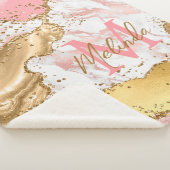 Goud en Roze Sequins Agaat Sherpa Deken (3/4)