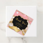 Goud en Roze Sequins Agaat Verjaardag Dank u Bedankjes Labels (In situ)