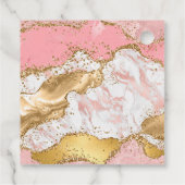 Goud en Roze Sequins Agaat Verjaardag Dank u Bedankjes Labels (Achterkant)