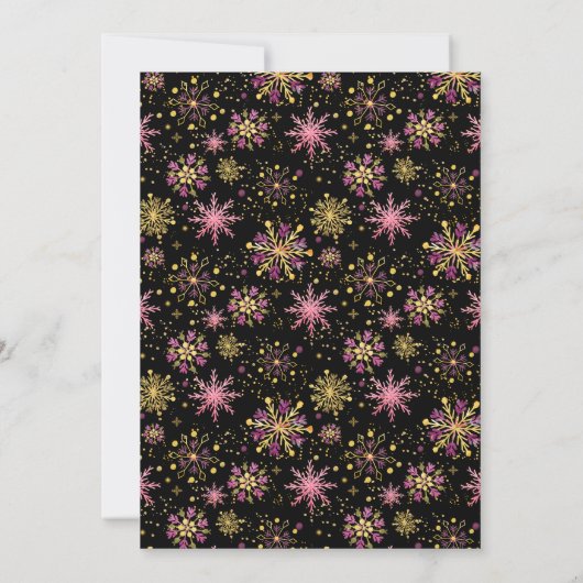Goud en roze Snowflakes Wisdom Kaart (Achterkant)