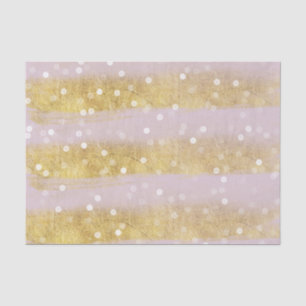 Goud en Roze Strepen Bokeh Confetti Tissuepapier