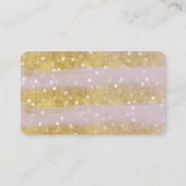 Goud en roze Stripes Bokeh Confetti Visitekaartje (Achterkant)