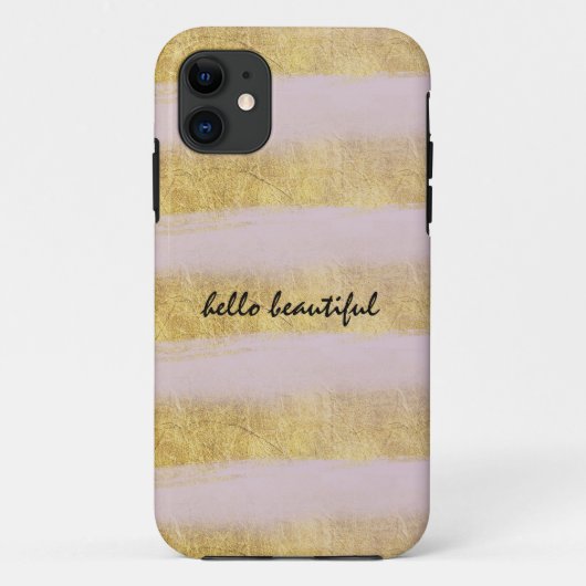 Goud en roze stropen Case-Mate iPhone case (Achterkant)